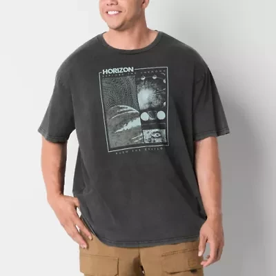 Arizona Mens Crew Neck Short Sleeve Classic Fit Big and Tall Graphic T-Shirt