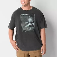 Arizona Mens Crew Neck Short Sleeve Classic Fit Big and Tall Graphic T-Shirt