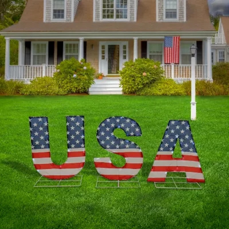 National Tree Co. 18" Usa Light Up Christmas Porch Sign