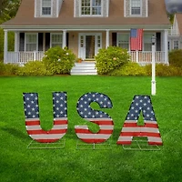 National Tree Co. 18" Usa Light Up Christmas Porch Sign