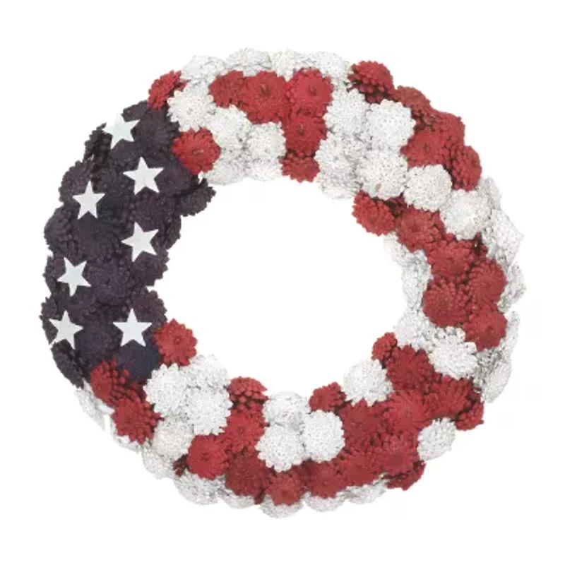 National Tree Co. 18in Patriotic Flag Wreath