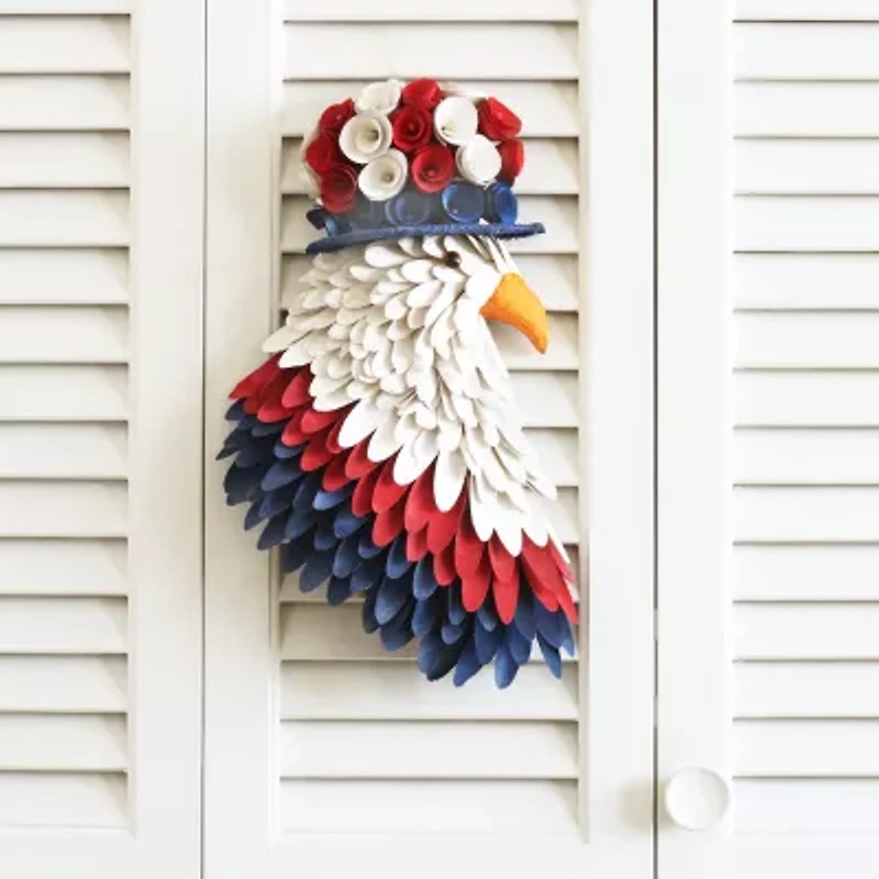 National Tree Co. 14in Patriotic Eagle Hanging Christmas Porch Sign