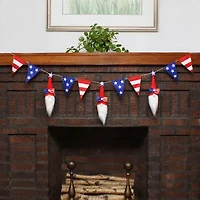 National Tree Co. 6ft Patriotic Flag Gnome Christmas Indoor Outdoor Garland