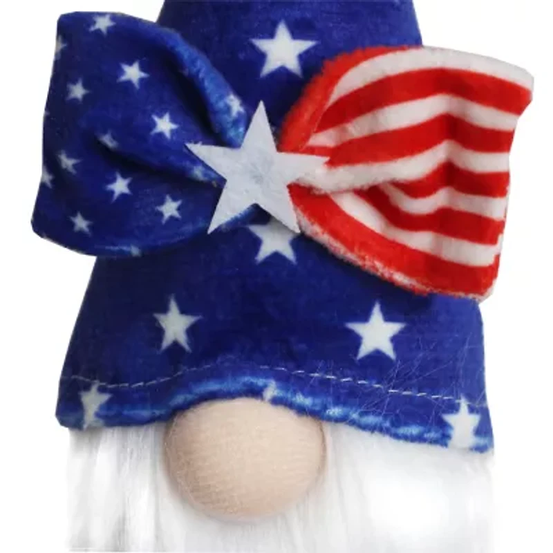 National Tree Co. 6ft Patriotic Flag Blue Gnome Christmas Indoor Outdoor Garland