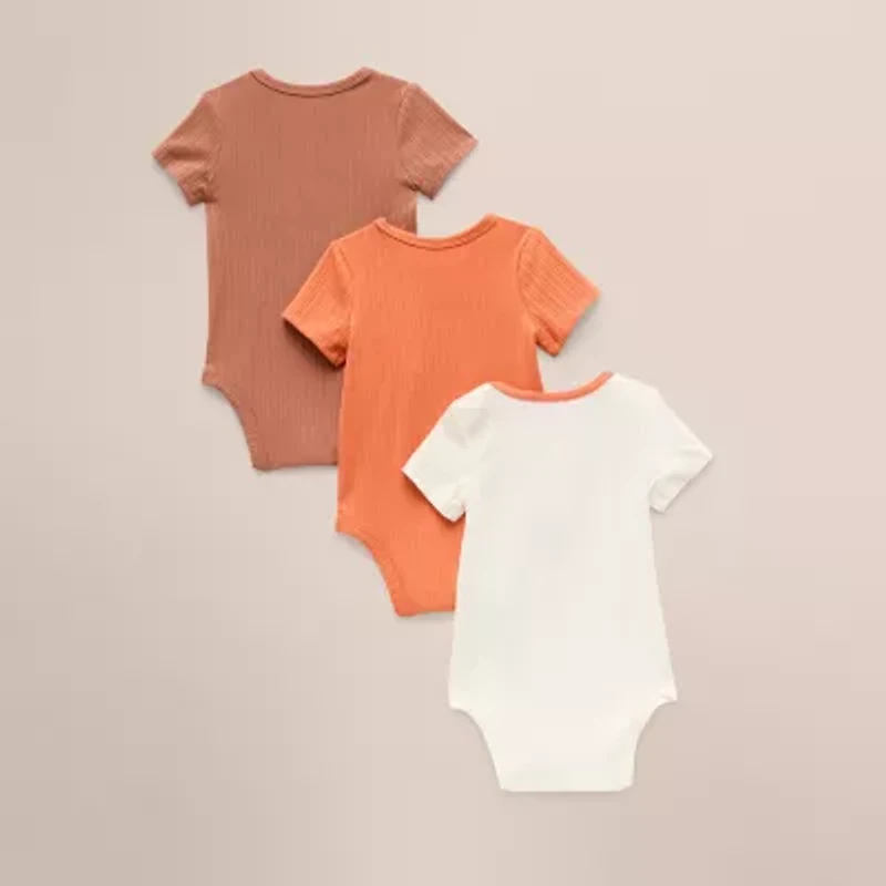 Proudly™ Baby Unisex Round Neck Short Sleeve 3-pc. Bodysuit
