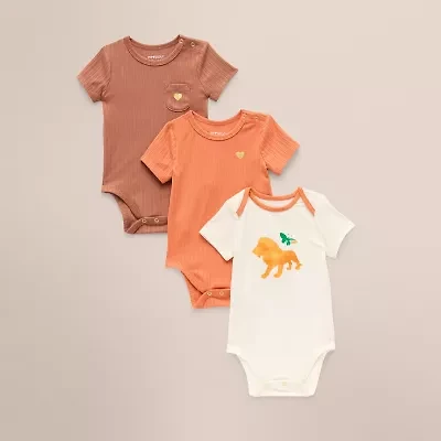 Proudly™ Baby Unisex Round Neck Short Sleeve 3-pc. Bodysuit