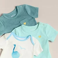 Proudly™ Baby Unisex Round Neck Short Sleeve 3-pc. Bodysuit