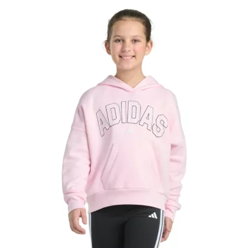 adidas Big Kid Girls Long Sleeve Fleece Active Hoodie