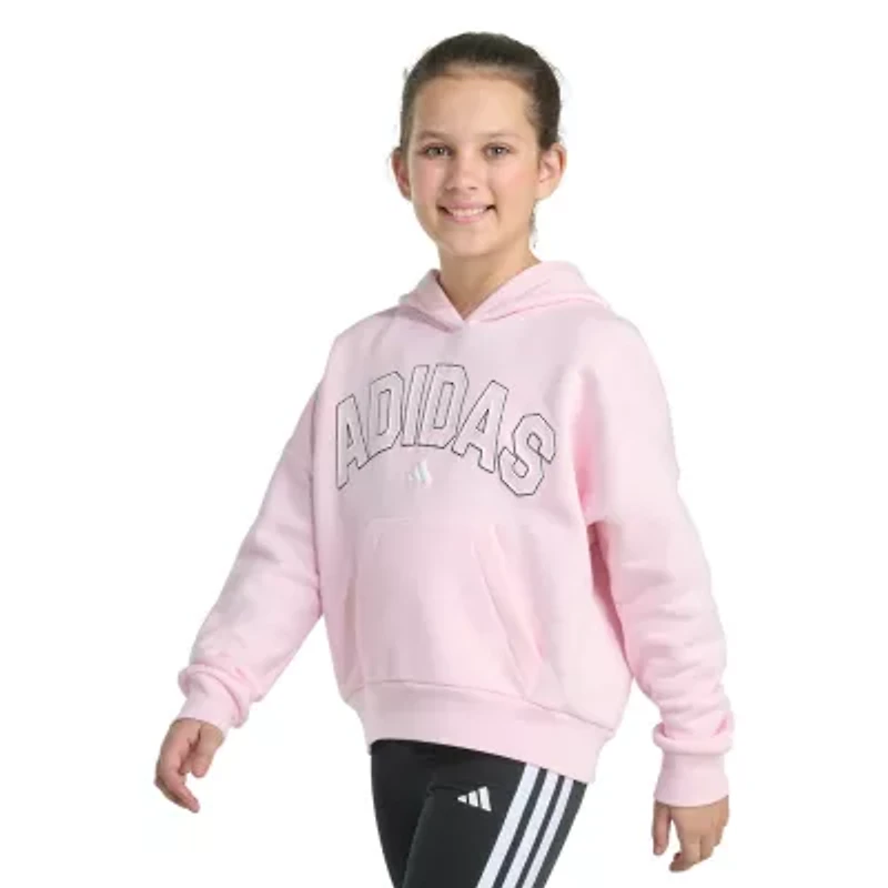 adidas Big Kid Girls Long Sleeve Fleece Active Hoodie