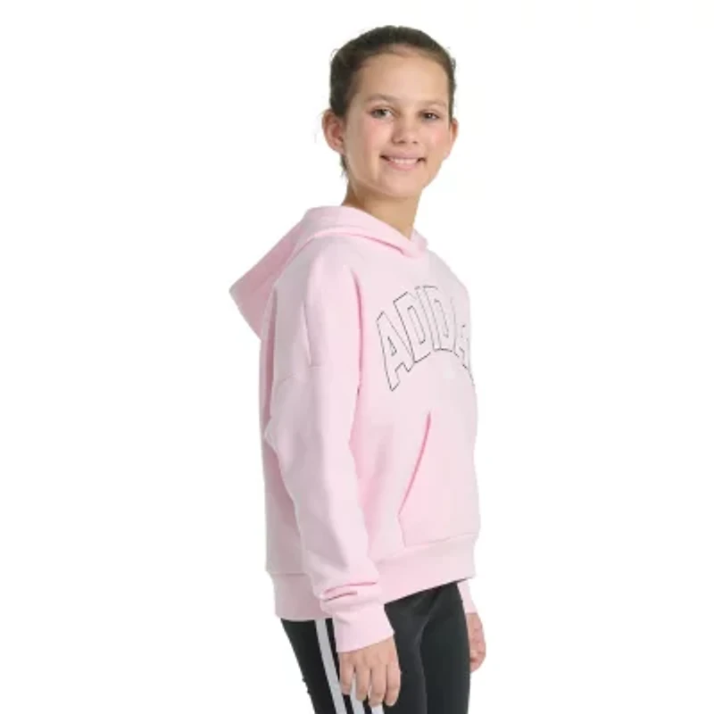 adidas Big Kid Girls Long Sleeve Fleece Active Hoodie