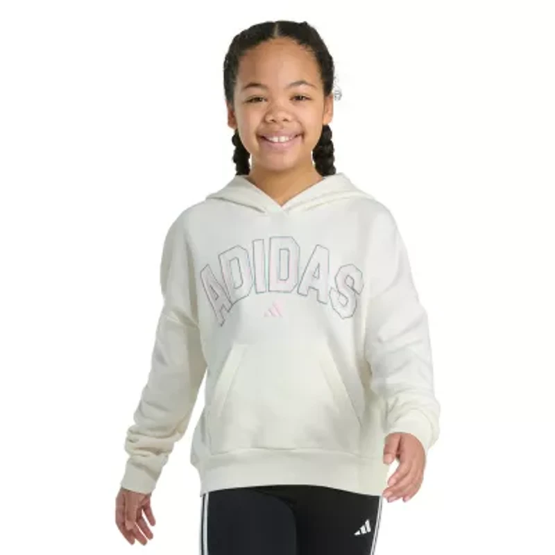 adidas Big Kid Girls Long Sleeve Fleece Active Hoodie