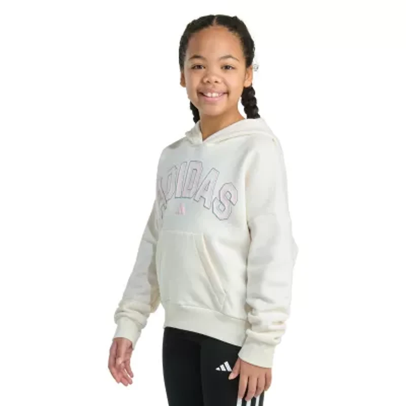 adidas Big Kid Girls Long Sleeve Fleece Active Hoodie