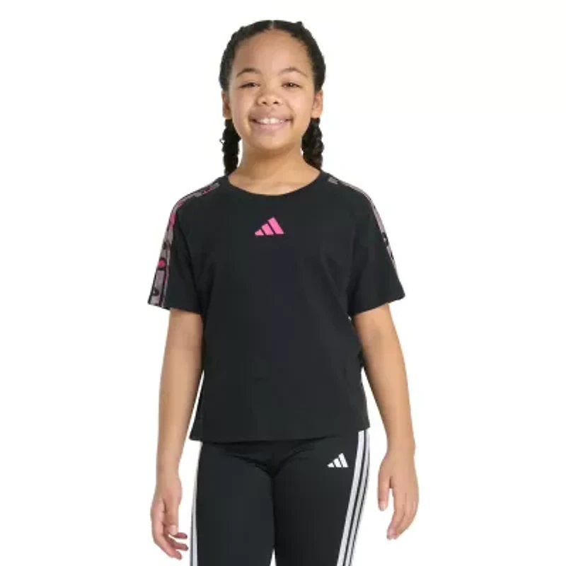 adidas Big Kid Girls Crew Neck Short Sleeve Regular Fit Graphic T-Shirt