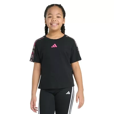 adidas Big Kid Girls Crew Neck Short Sleeve Regular Fit Graphic T-Shirt