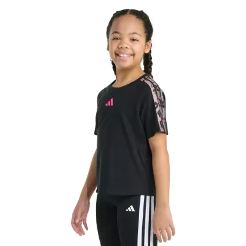 adidas Big Kid Girls Crew Neck Short Sleeve Regular Fit Graphic T-Shirt