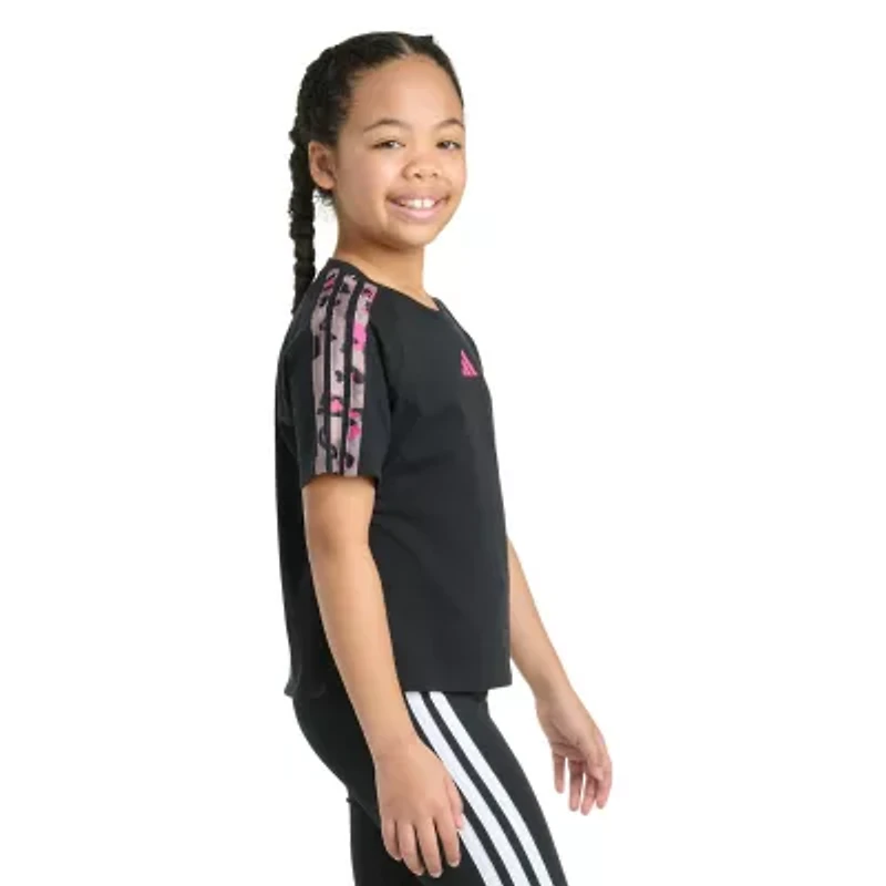 adidas Big Kid Girls Crew Neck Short Sleeve Regular Fit Graphic T-Shirt