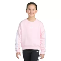 adidas Big Kid Girls Crew Neck Fleece Embroidered Long Sleeve Sweatshirt