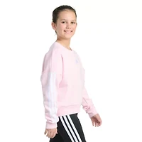 adidas Big Kid Girls Crew Neck Fleece Embroidered Long Sleeve Sweatshirt