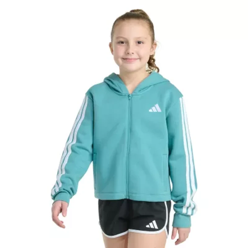 adidas Big Kid Girls Fleece Lightweight Jacket