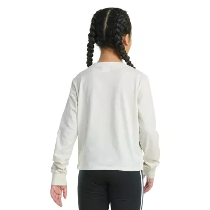 adidas Big Kid Girls Crew Neck Long Sleeve Graphic T-Shirt