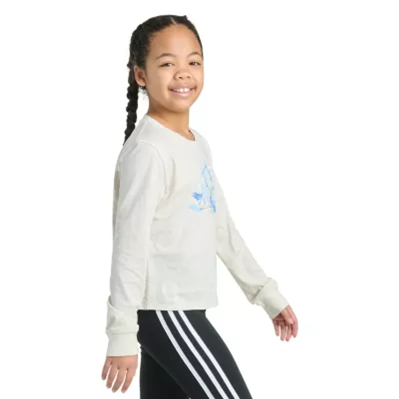 adidas Big Kid Girls Crew Neck Long Sleeve Graphic T-Shirt
