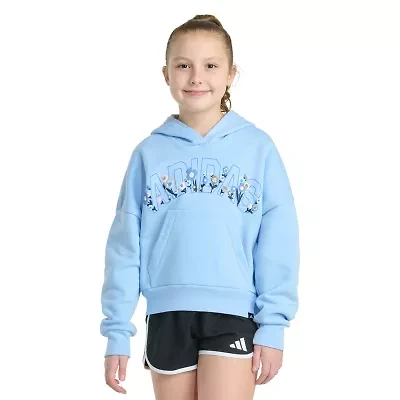 adidas Big Kid Girls Long Sleeve Fleece Active Hoodie