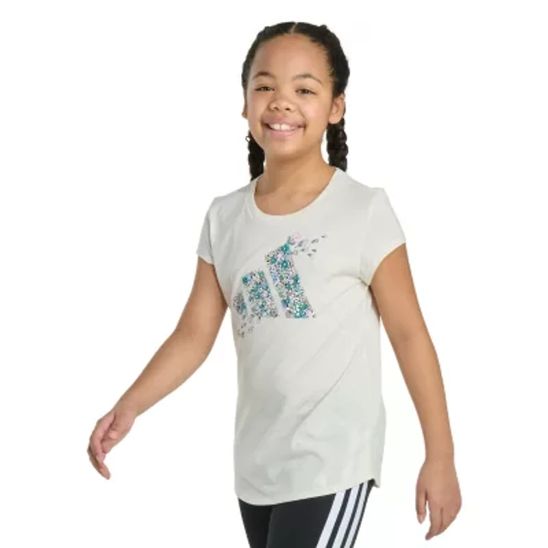 adidas Big Kid Girls Crew Neck Short Sleeve Regular Fit Graphic T-Shirt