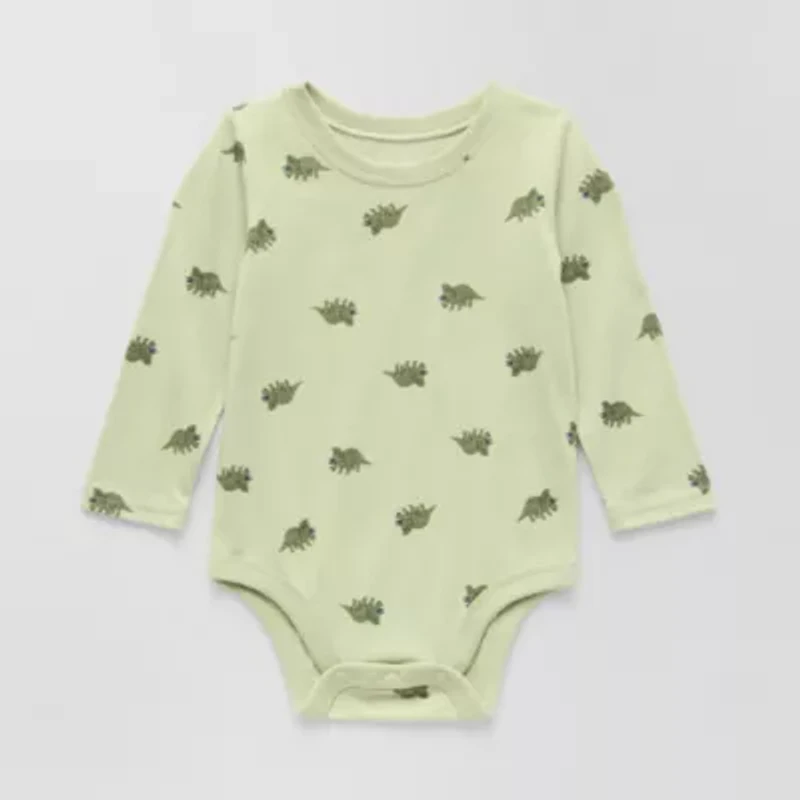 Okie Dokie Baby Boys Round Neck Long Sleeve Bodysuit