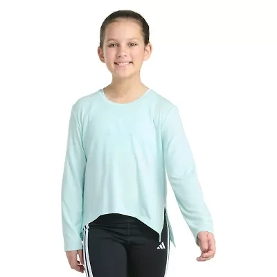 adidas Big Kid Girls Crew Neck Long Sleeve Regular Fit Graphic T-Shirt