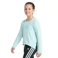 adidas Big Kid Girls Crew Neck Long Sleeve Regular Fit Graphic T-Shirt