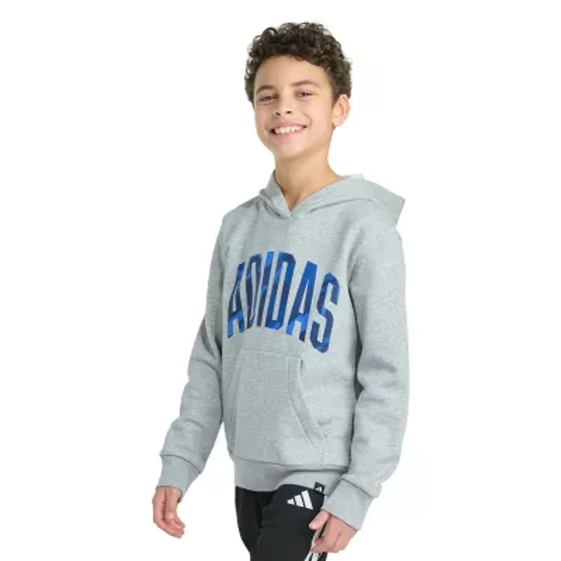 adidas Big Kid Boys Long Sleeve Fleece Active Hoodie