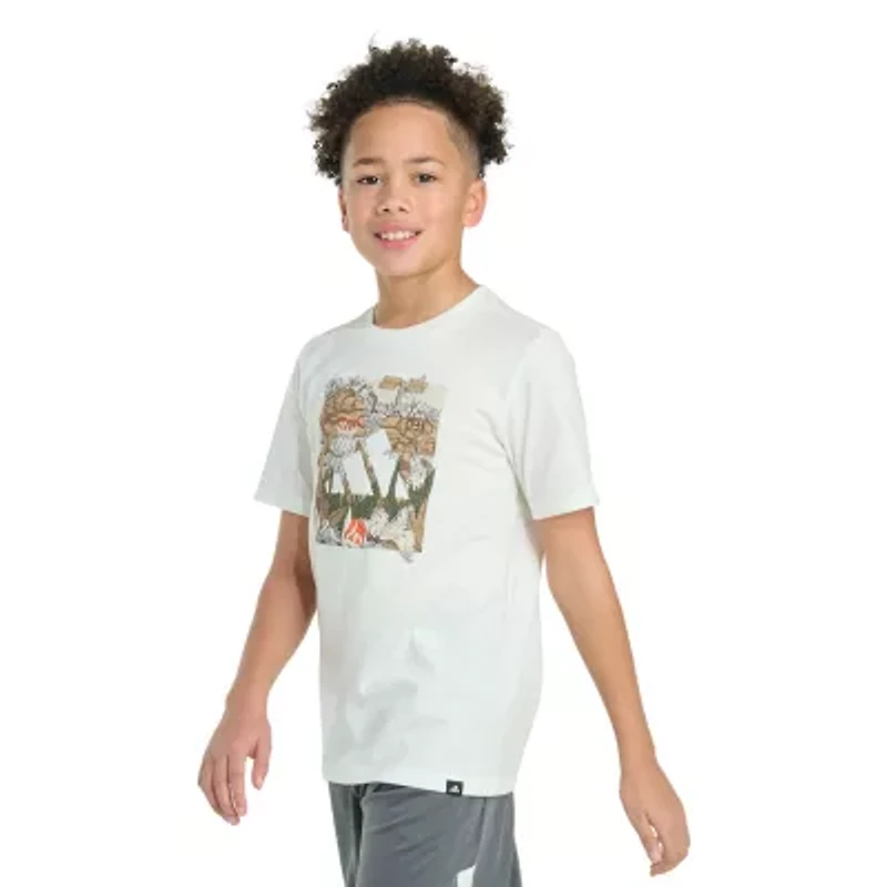 adidas Big Kid Boys Crew Neck Short Sleeve Regular Fit Graphic T-Shirt