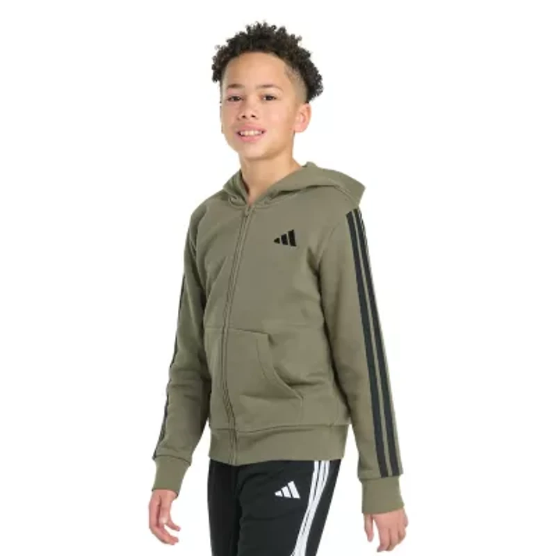 adidas Big Kid Boys Long Sleeve Fleece Zipper Active Hoodie
