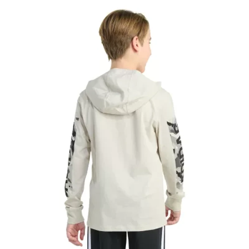 adidas Big Kid Boys Hooded Long Sleeve Regular Fit Graphic T-Shirt