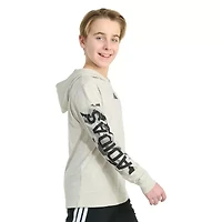 adidas Big Kid Boys Hooded Long Sleeve Regular Fit Graphic T-Shirt
