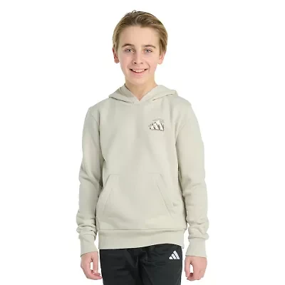 adidas Big Kid Boys Long Sleeve Fleece Hoodie
