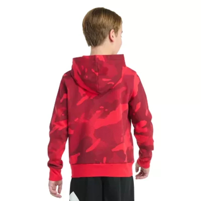 adidas Big Kid Boys Long Sleeve Embroidered Fleece Active Hoodie