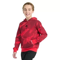 adidas Big Kid Boys Long Sleeve Embroidered Fleece Hoodie