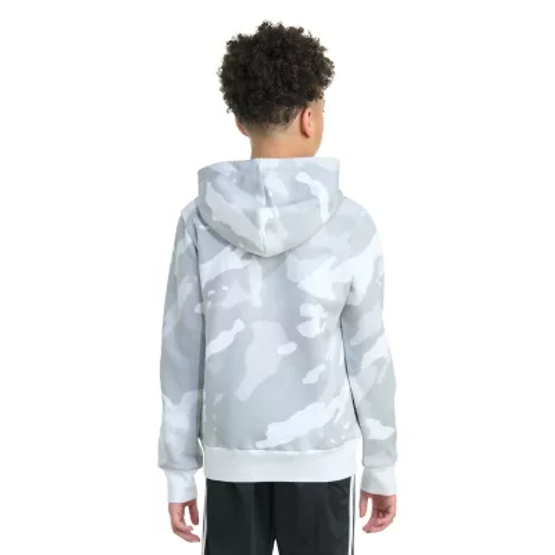 adidas Big Kid Boys Long Sleeve Embroidered Fleece Active Hoodie