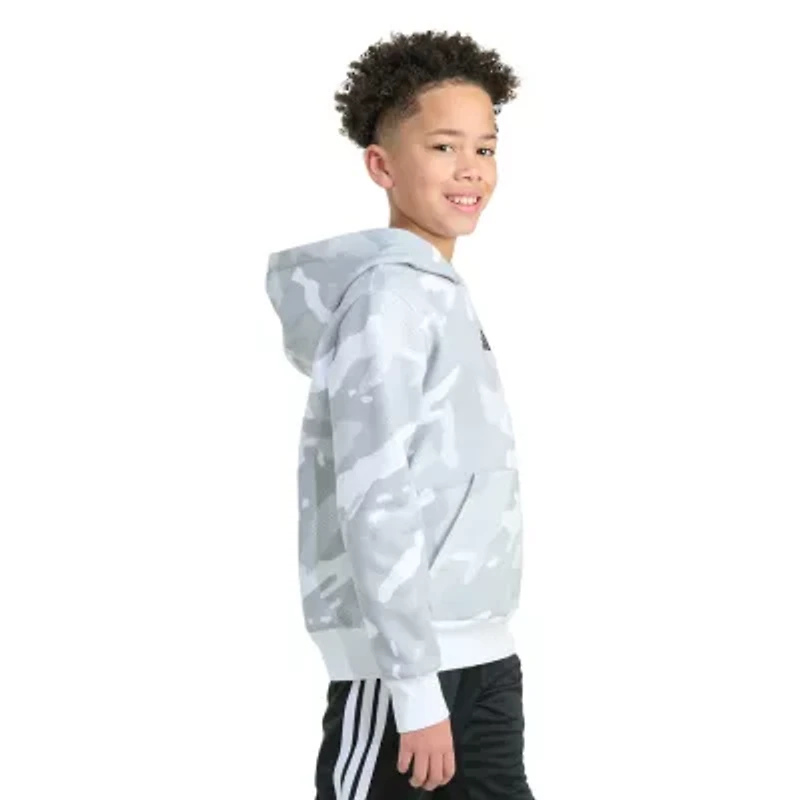 adidas Big Kid Boys Long Sleeve Embroidered Fleece Active Hoodie