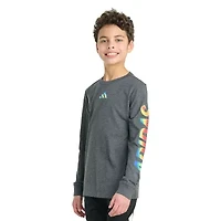 adidas Big Kid Boys Crew Neck Long Sleeve Regular Fit Graphic T-Shirt