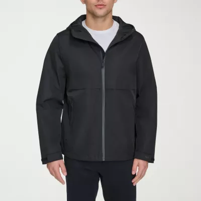 Dockers Mens Hooded Water Resistant Midweight Raincoat