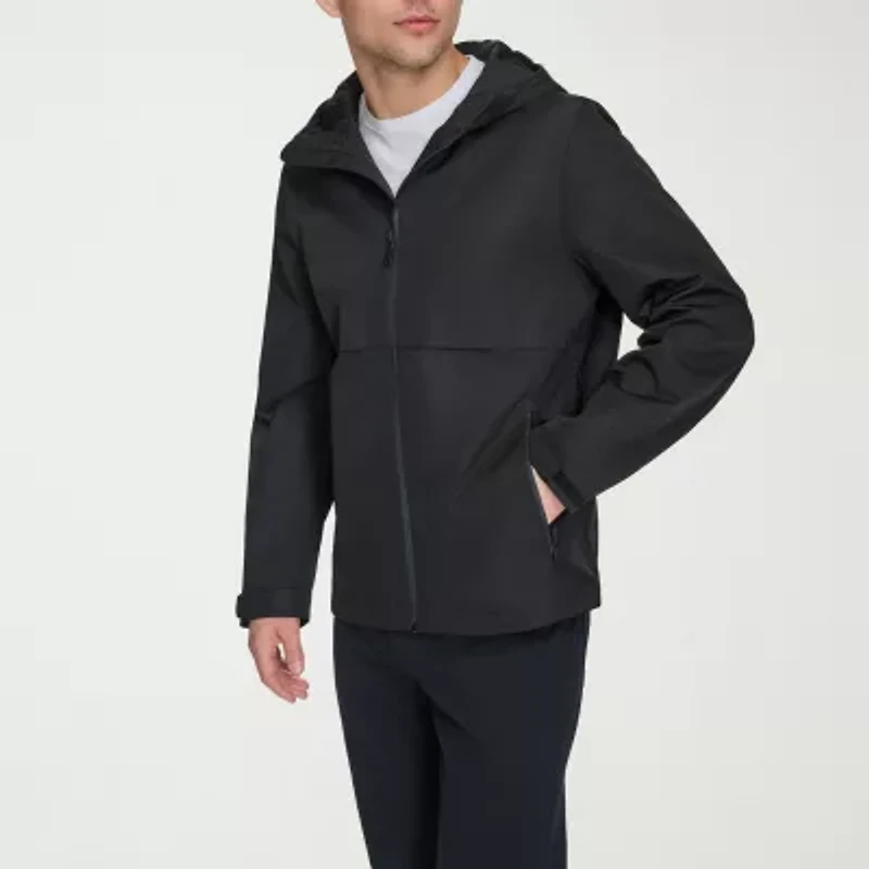 Dockers Mens Hooded Water Resistant Midweight Raincoat