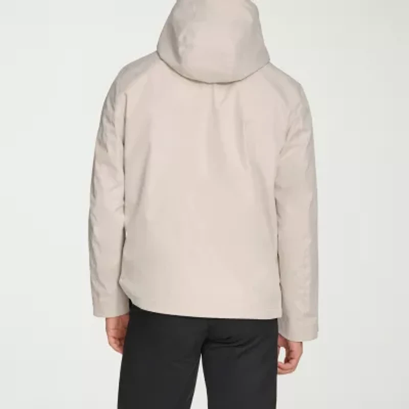 Dockers Mens Hooded Water Resistant Midweight Raincoat