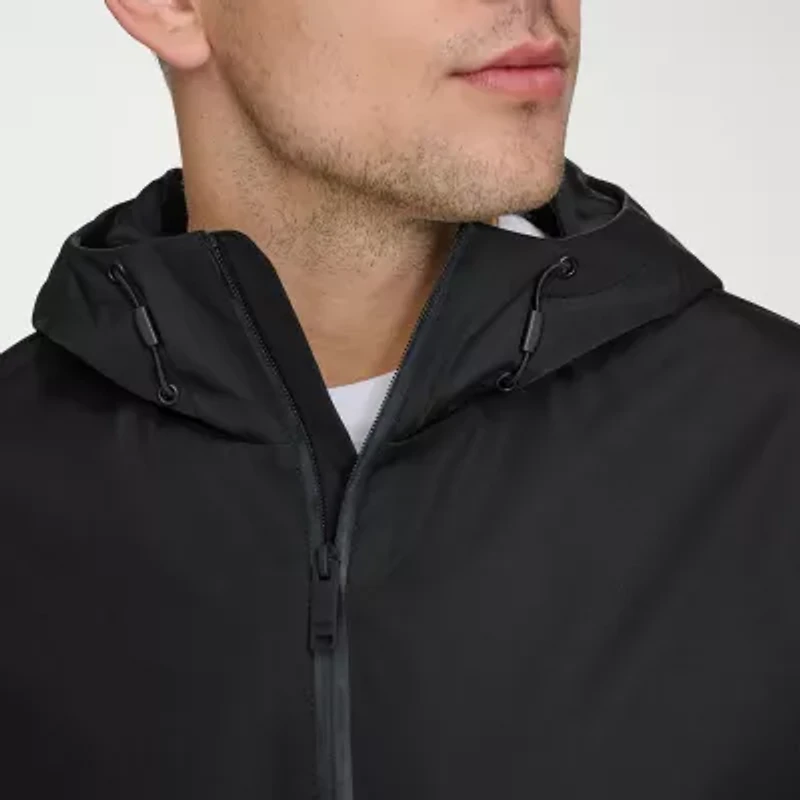 Dockers Mens Hooded Water Resistant Midweight Raincoat