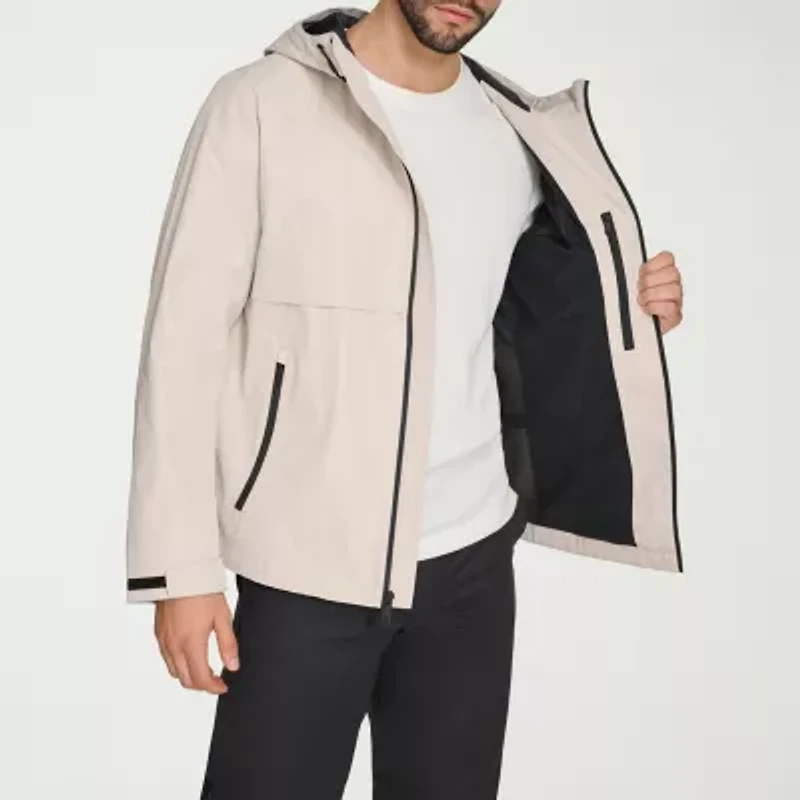 Dockers Mens Hooded Water Resistant Midweight Raincoat