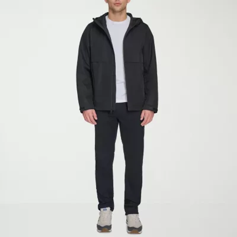 Dockers Mens Hooded Water Resistant Midweight Raincoat