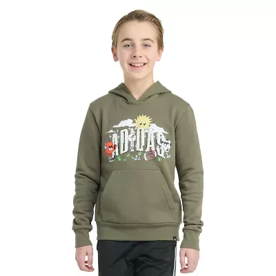 adidas Big Kid Boys Long Sleeve Fleece Hoodie