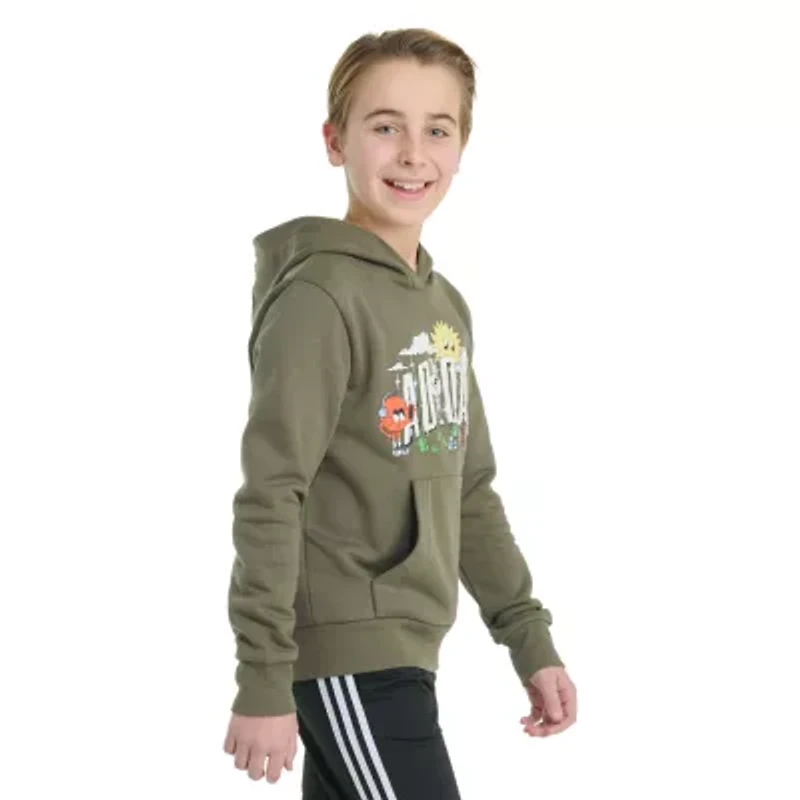 adidas Big Kid Boys Long Sleeve Fleece Active Hoodie