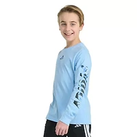 adidas Big Kid Boys Crew Neck Long Sleeve Regular Fit Graphic T-Shirt